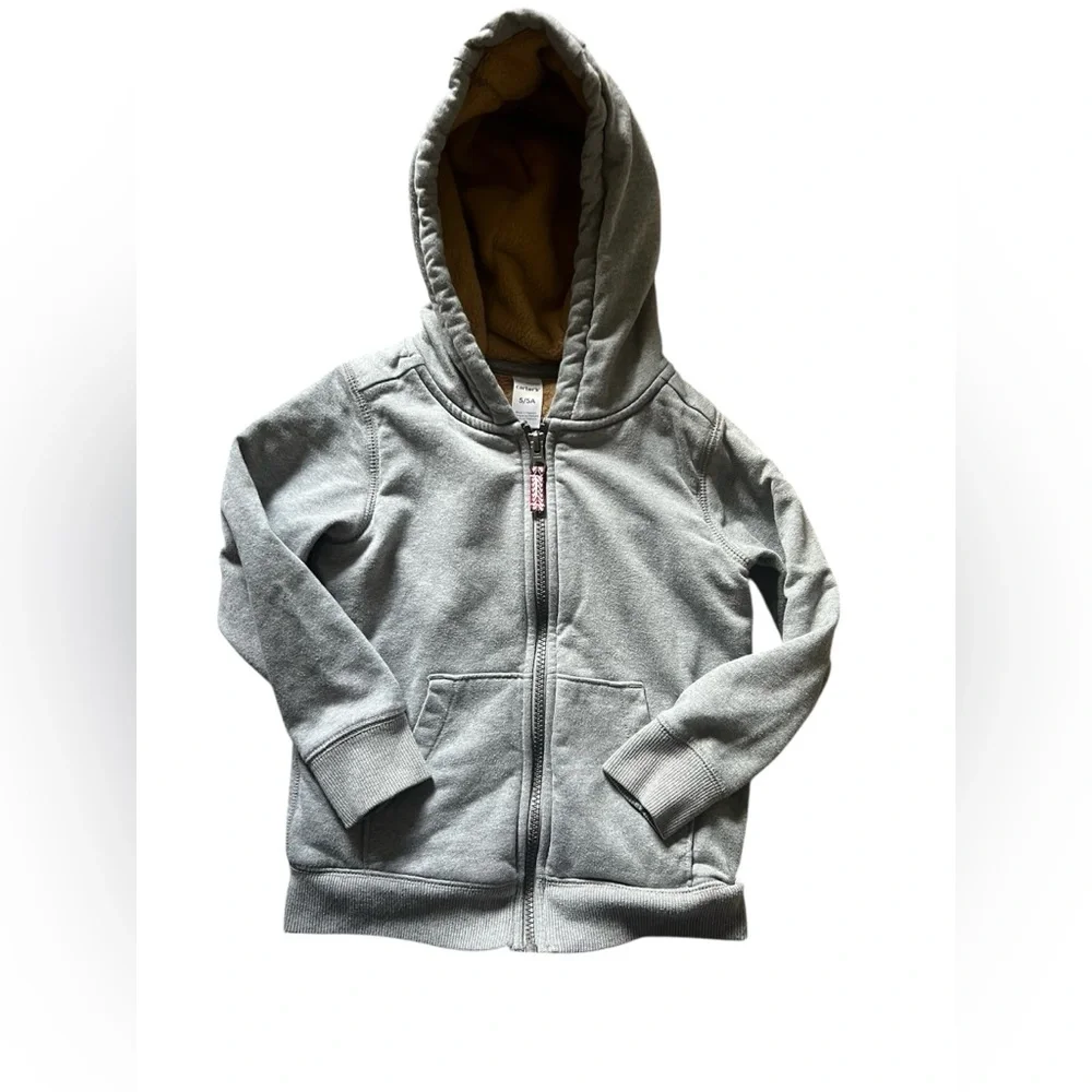 Carter’s Boys Grey Fleece Lined Zip Up Hoodie | 5